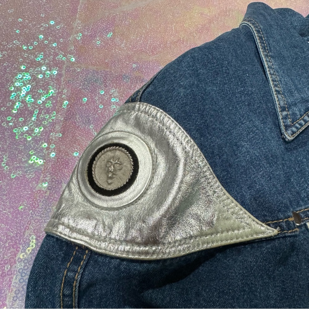 silver accent maximalist denim jacket - Picture 11 of 12